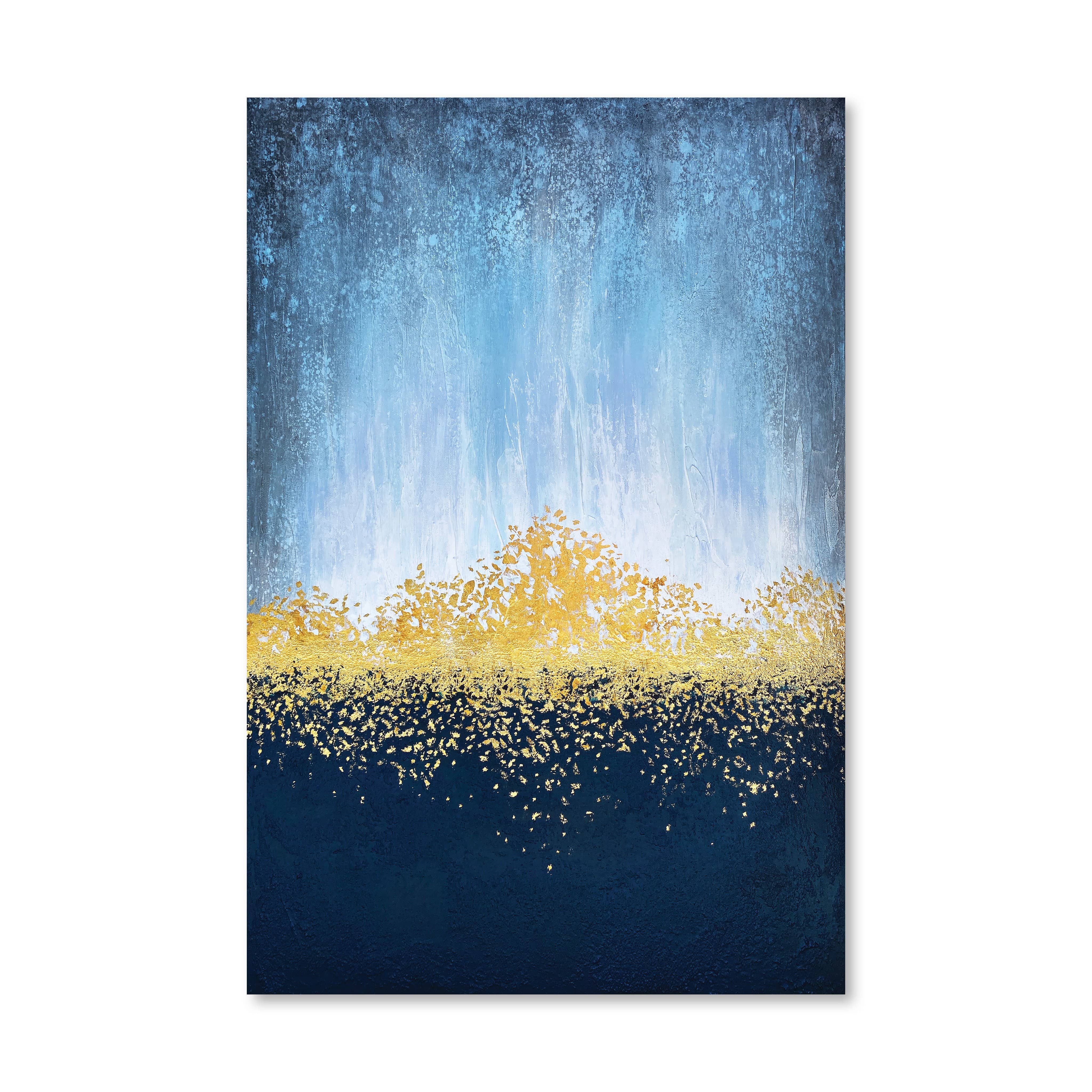 Golden Starlight Canvas Art Clock Canvas