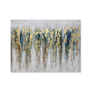 Golden Strength Landscape Short Oil Painting Oil Clock Canvas