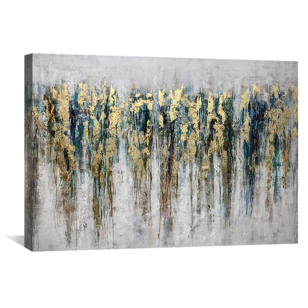 Golden Strength Oil Painting Oil Clock Canvas