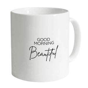 Good Morning Beautiful Mug Mug A / White Clock Canvas