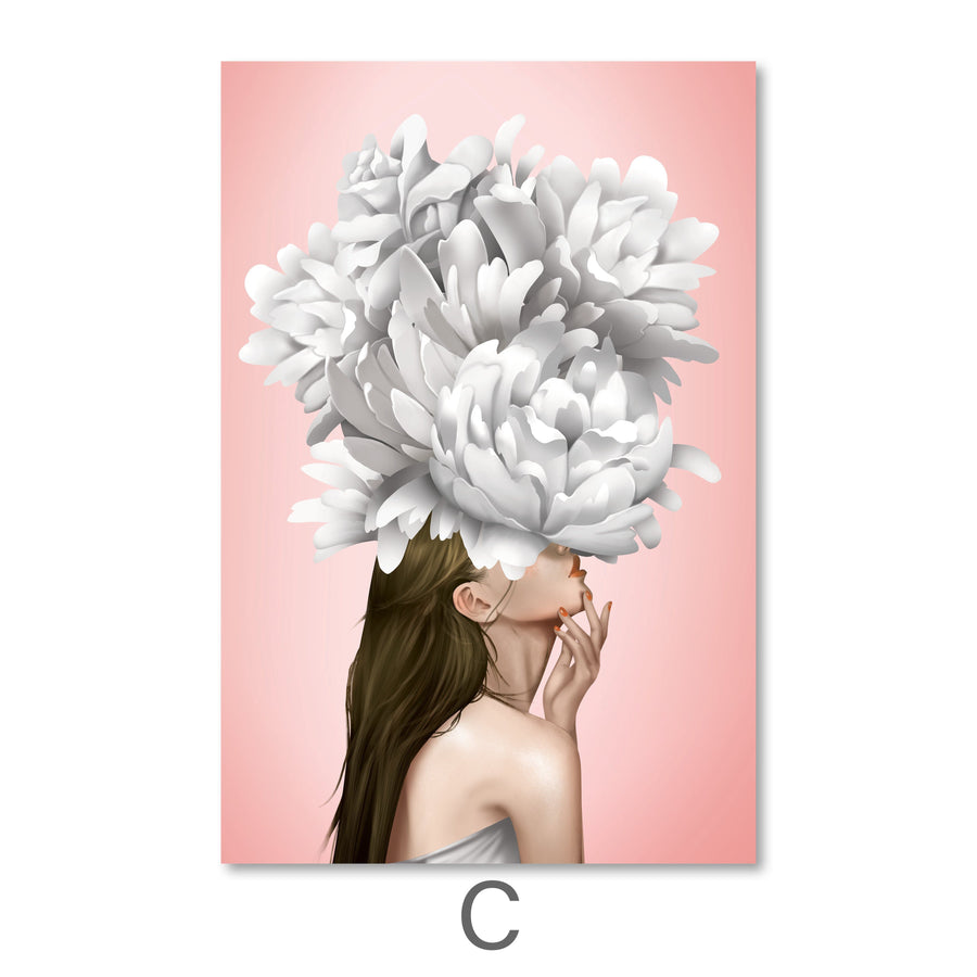 Graceful Woman Canvas Art C / 40 x 60cm / Unframed Canvas Print Clock Canvas