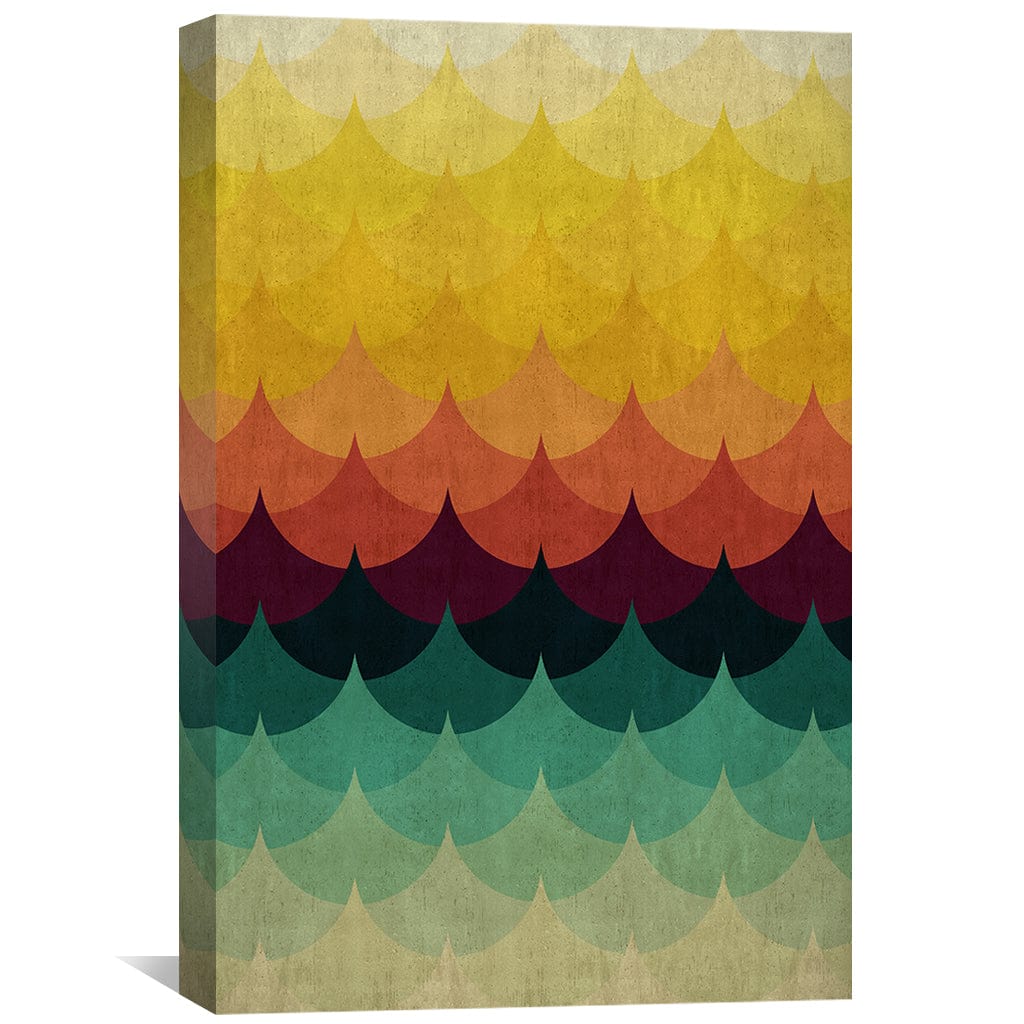Gradient Waves 1 Canvas Art Clock Canvas