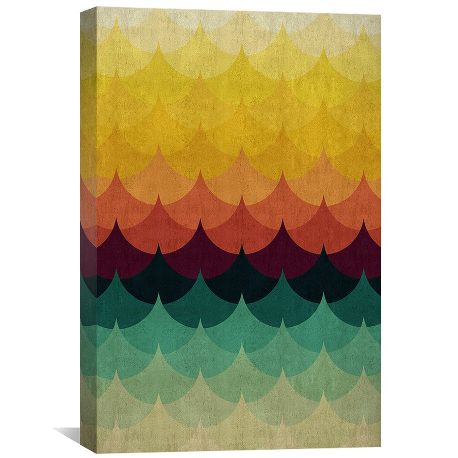 Gradient Waves 1 Canvas Art Clock Canvas