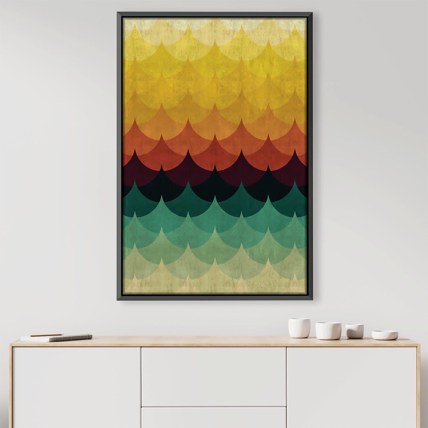 Gradient Waves 1 Canvas Art 30 x 45cm / Unframed Canvas Print Clock Canvas