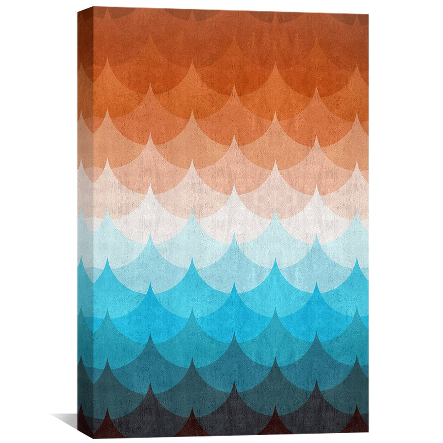 Gradient Waves 2 Canvas Art Clock Canvas