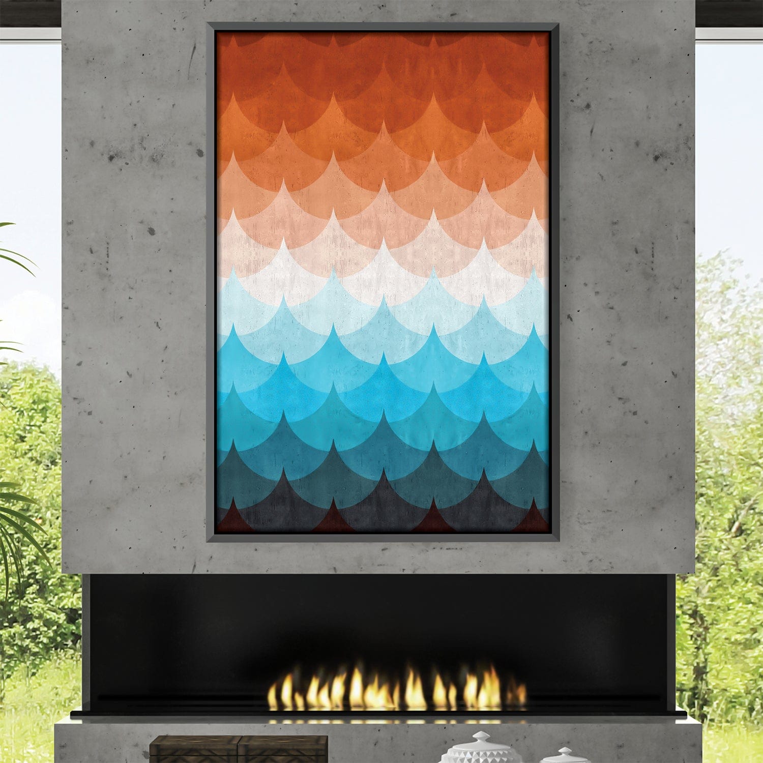 Gradient Waves 2 Canvas Art 30 x 45cm / Unframed Canvas Print Clock Canvas