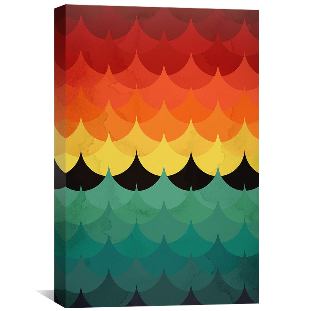 Gradient Waves 4 Canvas Art Clock Canvas