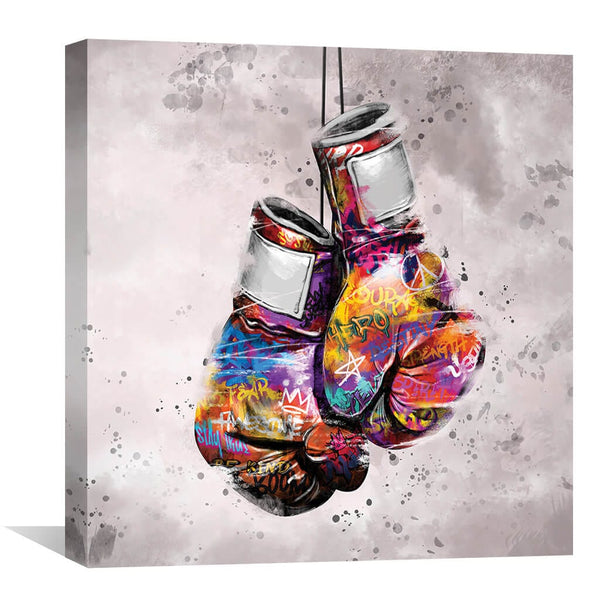 Graffiti Boxing Canvas Art 30 x 30cm / Unframed Canvas Print Clock Canvas