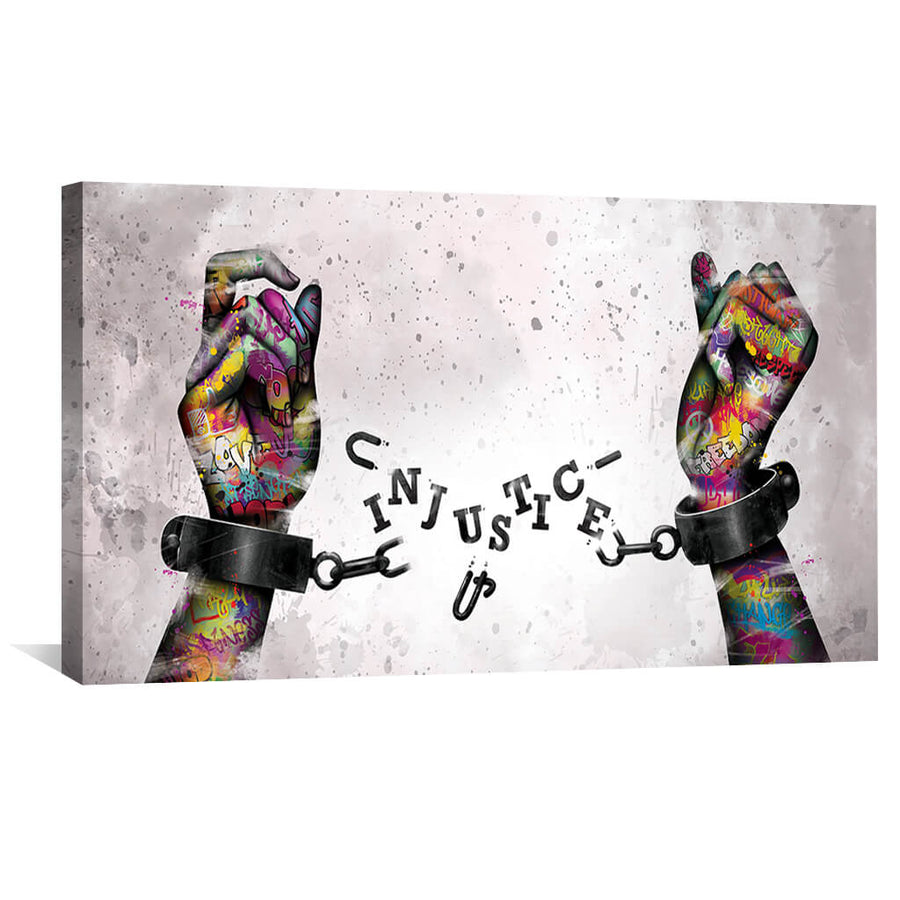 Graffiti Chains Canvas Art 50 x 25cm / Unframed Canvas Print Clock Canvas