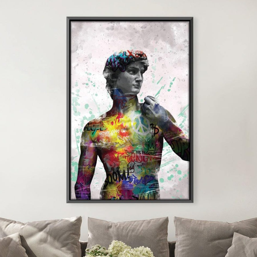 Graffiti David Canvas Art Clock Canvas
