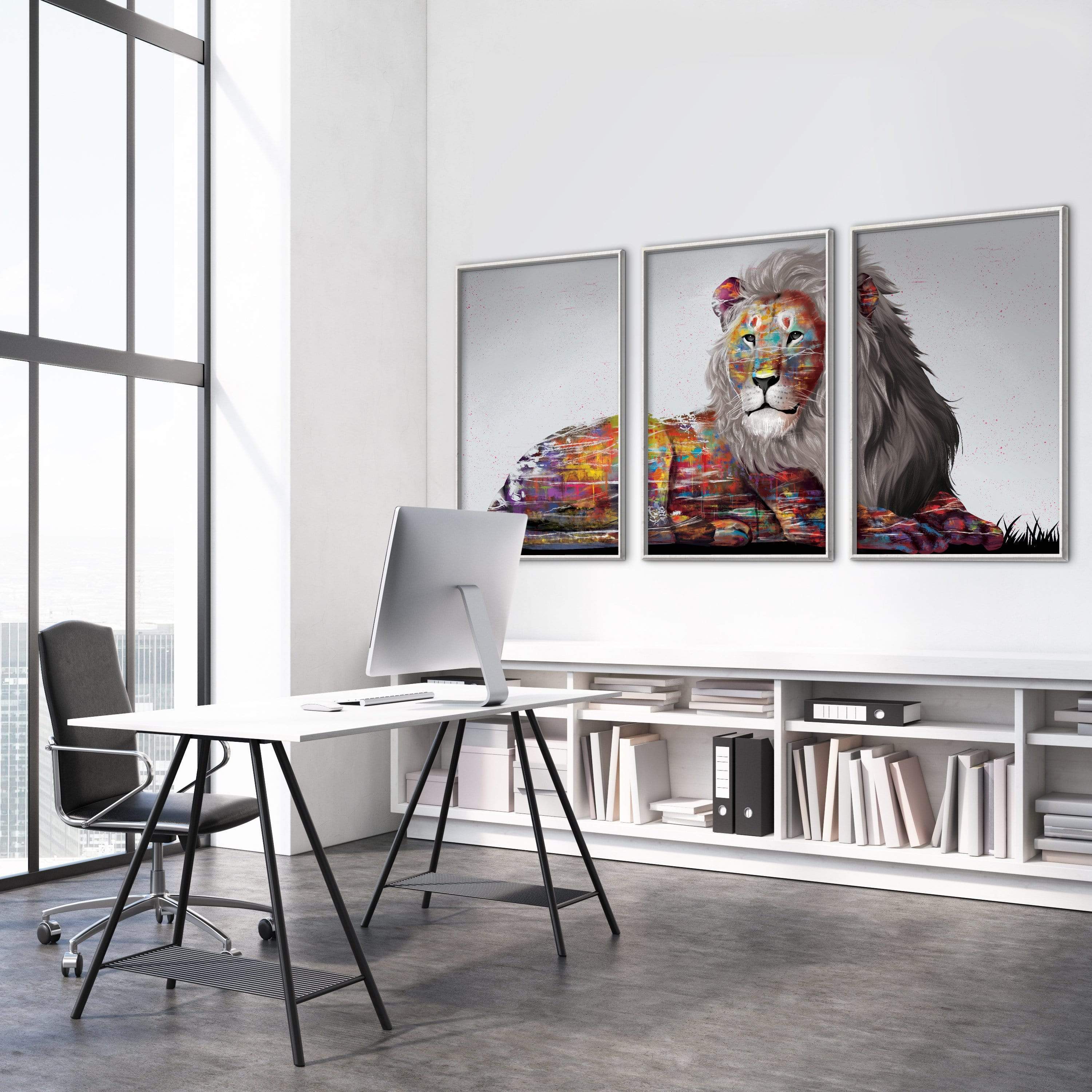 Graffiti Lion Canvas Art Clock Canvas