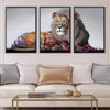 Graffiti Lion Canvas Art Clock Canvas