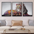 Graffiti Lion Canvas Art Clock Canvas