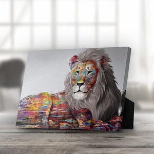 Graffiti Lion Desktop Canvas Desktop Canvas 25 x 20cm Clock Canvas