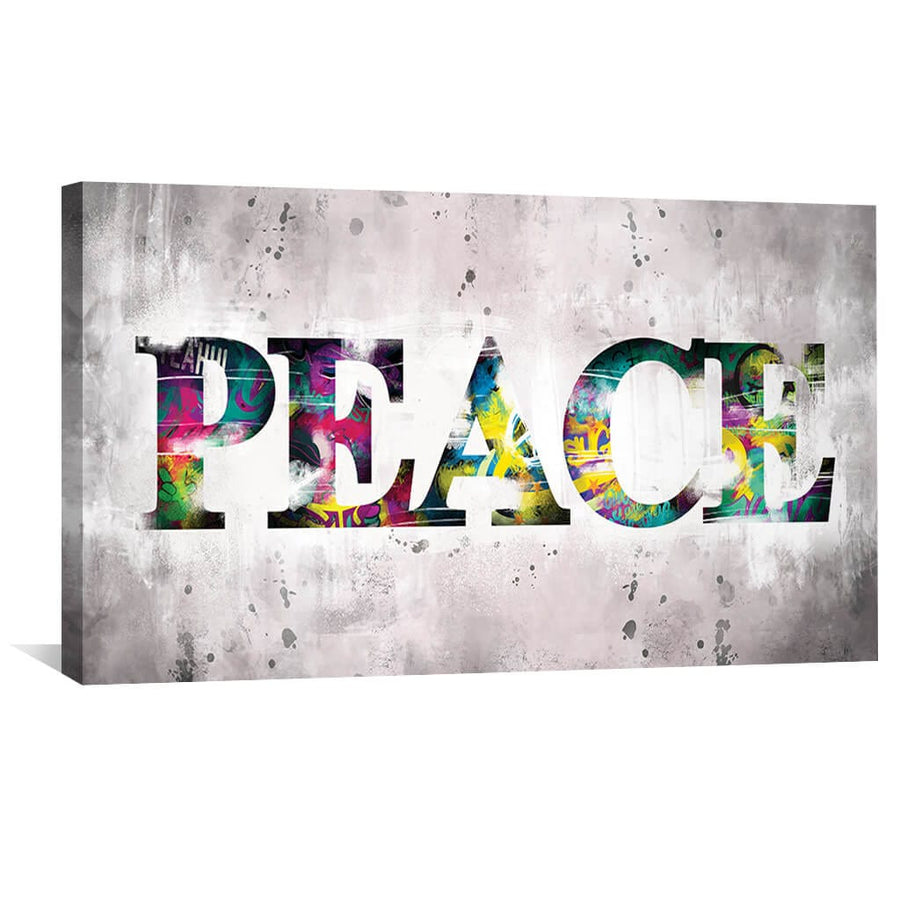 Graffiti Peace Canvas Art Clock Canvas