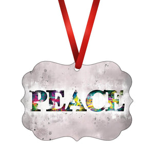 Graffiti Peace Ornament Christmas Ornament Victorian 10.8 x 8cm Clock Canvas