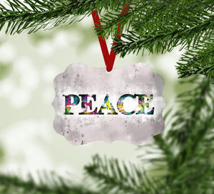 Graffiti Peace Ornament Christmas Ornament Victorian 10.8 x 8cm Clock Canvas