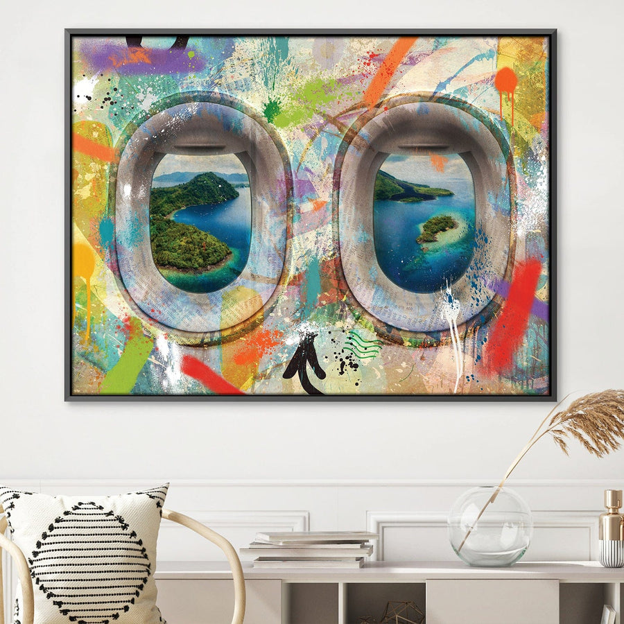 Graffiti Plane - Indonesia Canvas Art Clock Canvas