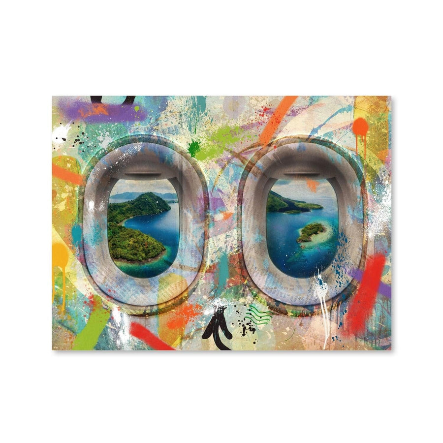 Graffiti Plane - Indonesia Canvas Art Clock Canvas