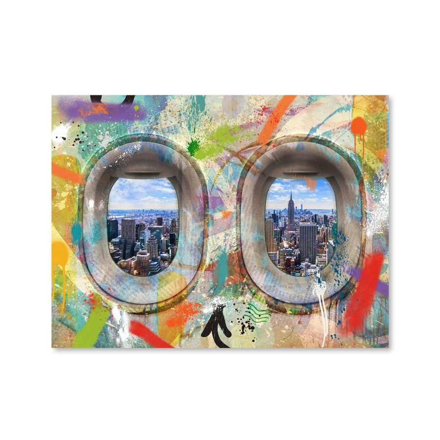 Graffiti Plane - New York Canvas Art Clock Canvas