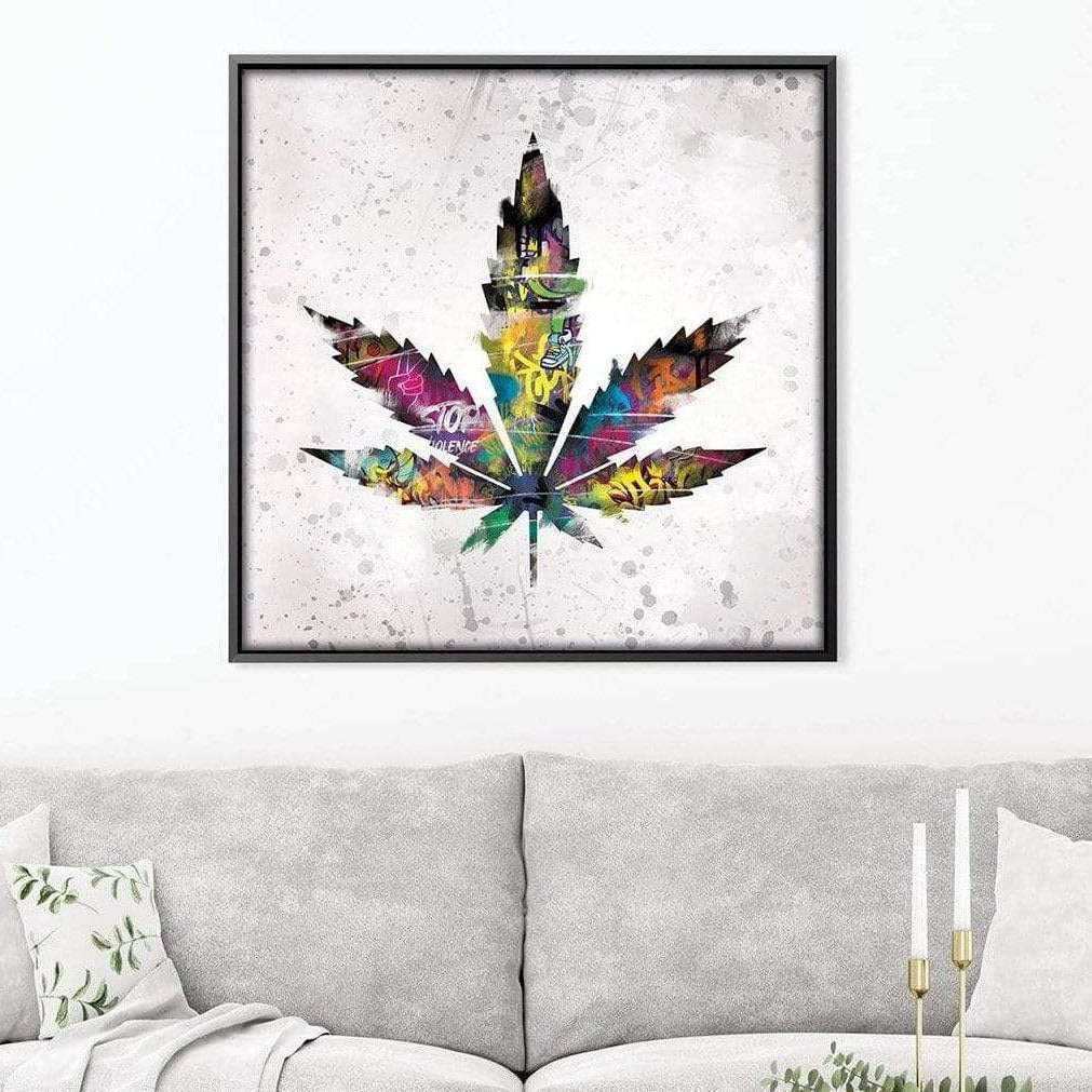 Graffiti Plant Canvas Art Clock Canvas