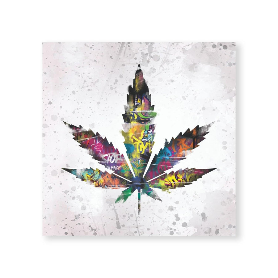 Graffiti Plant Canvas Art Clock Canvas