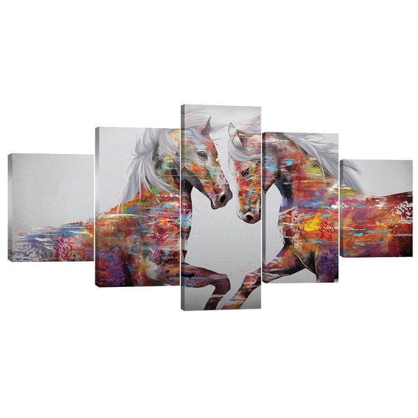 Graffiti Stallion Canvas - 5 Panel Art Large (150cm) / Standard Gallery Wrap Clock Canvas