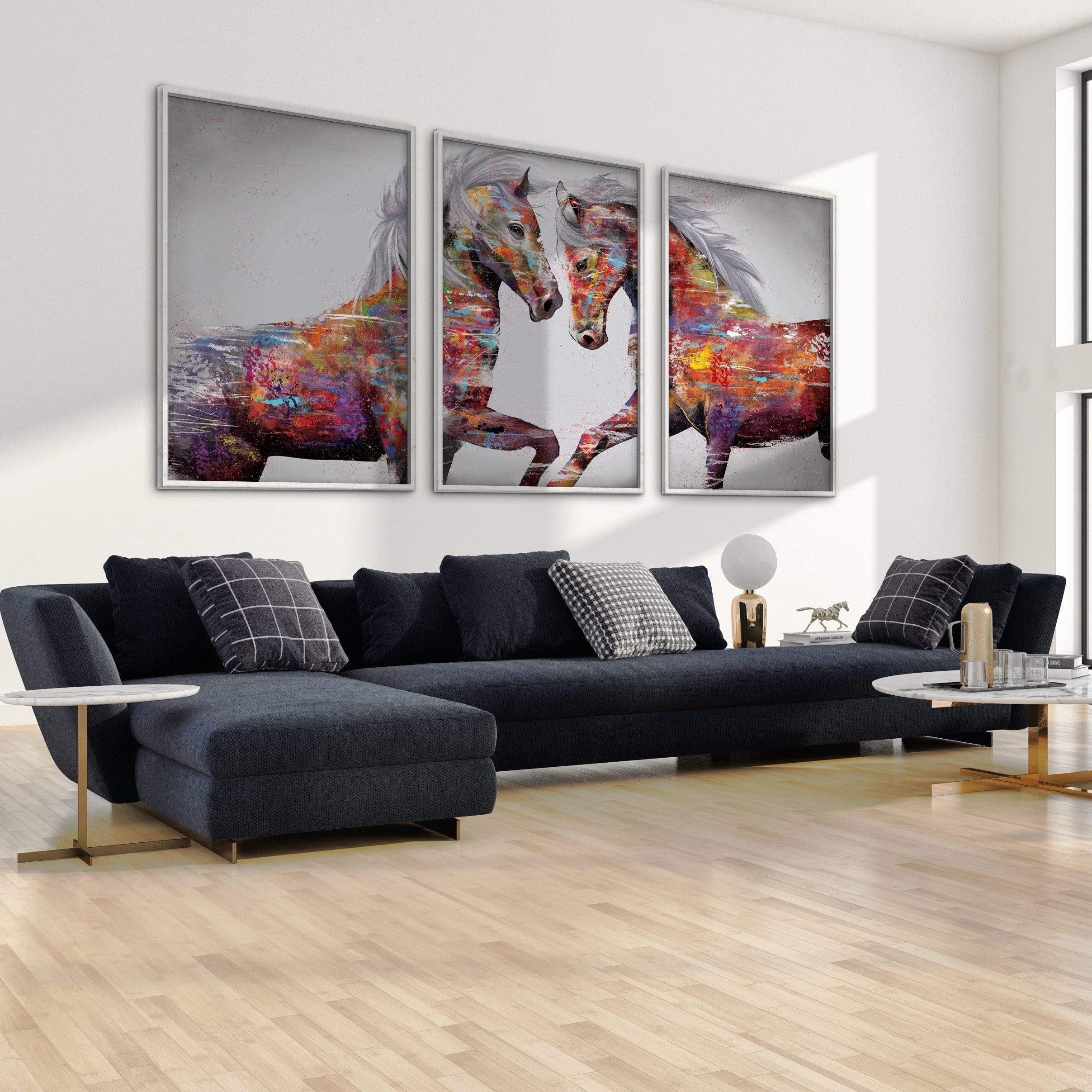 Graffiti Stallion Canvas Art Clock Canvas