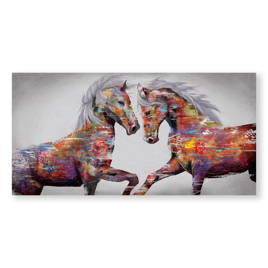 Graffiti Stallion Canvas - Single Panel Art Clock Canvas