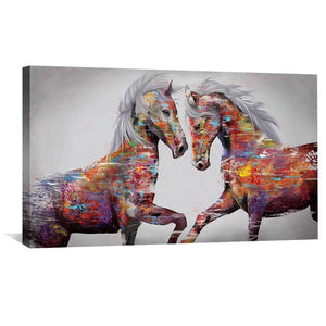 Graffiti Stallion Canvas - Single Panel Art 50 x 25cm / Unframed Canvas Print Clock Canvas