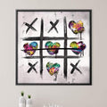 Graffiti Tic Tac Toe Canvas Art Clock Canvas