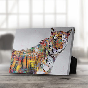 Graffiti Tiger Desktop Canvas Desktop Canvas 25 x 20cm Clock Canvas