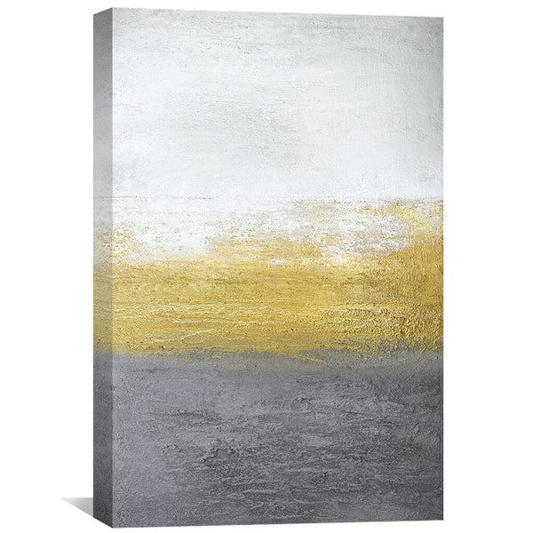 Gray And Gold Canvas Art 30 x 45cm / Unframed Canvas Print Clock Canvas