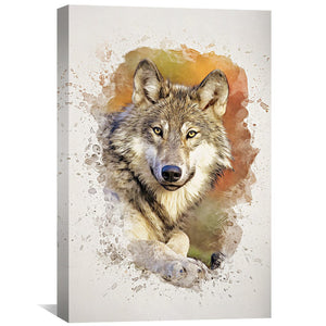 Gray Wolf Canvas Art Clock Canvas