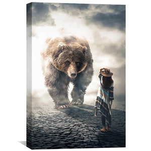 Great Grizzly Canvas Art 40 x 60cm / Unframed Canvas Print Clock Canvas