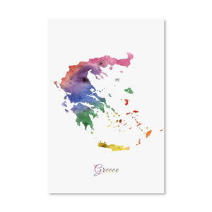 Greece Rainbow Canvas Art Clock Canvas