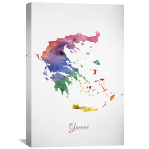 Greece Rainbow Canvas Art 30 x 45cm / Unframed Canvas Print Clock Canvas