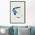 Greece Watercolor Canvas Art Clock Canvas