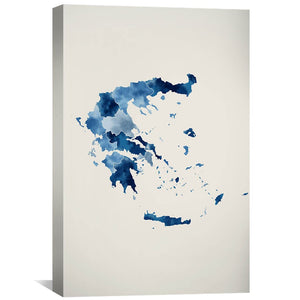 Greece Watercolor Canvas Art 30 x 45cm / Unframed Canvas Print Clock Canvas