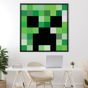 Green Block Canvas Art Clock Canvas
