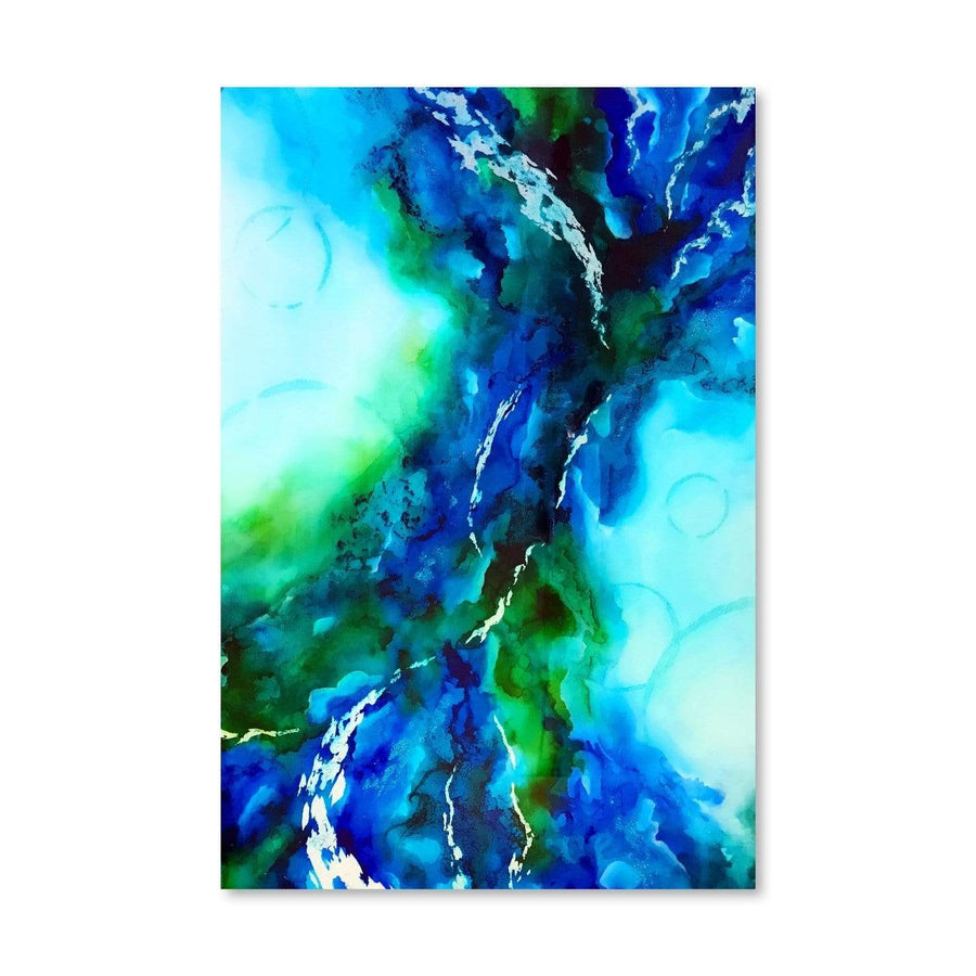 Green Blue Canvas Art Clock Canvas