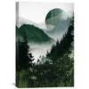 Green Moon Canvas Art Clock Canvas