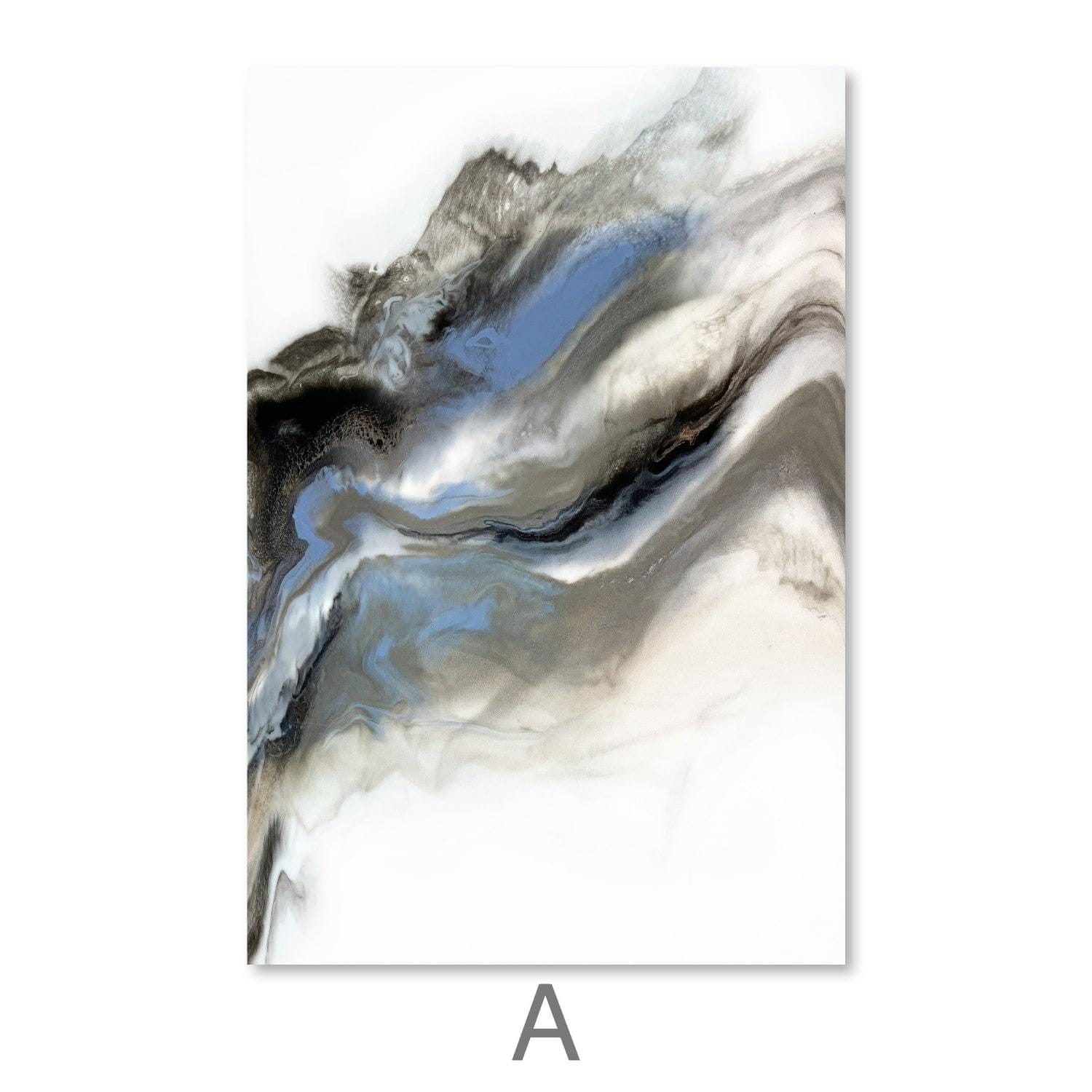 Grey Smoke Canvas Art A / 30 x 45cm / Unframed Canvas Print Clock Canvas