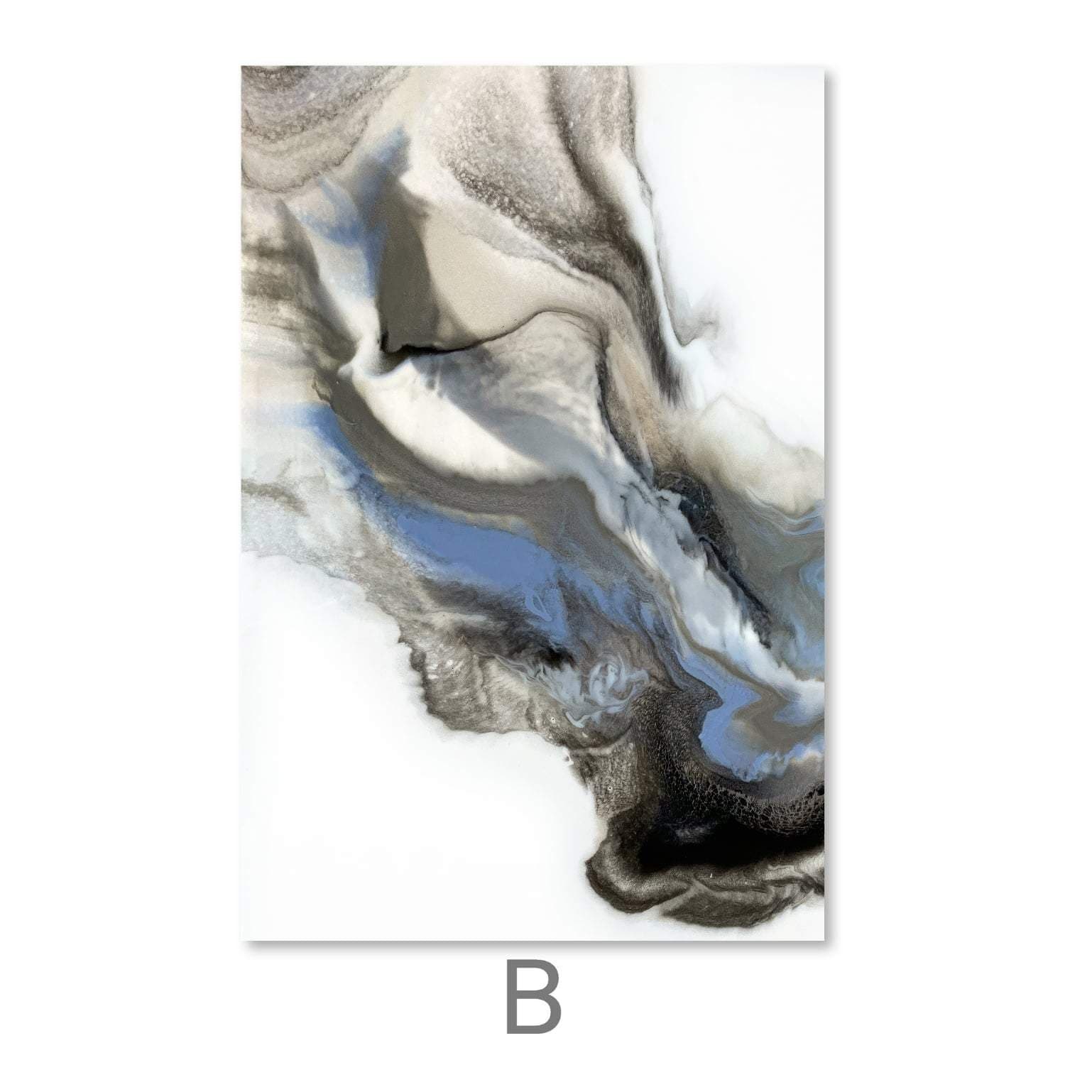 Grey Smoke Canvas Art B / 30 x 45cm / Unframed Canvas Print Clock Canvas