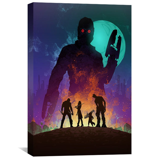 Guardians of the Galaxy Silhouette Canvas Art Clock Canvas