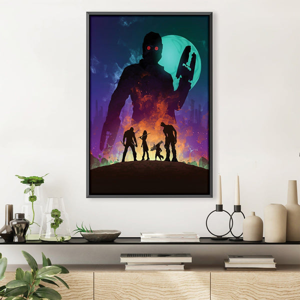 Guardians of the Galaxy Silhouette Canvas Art 30 x 45cm / Unframed Canvas Print Clock Canvas