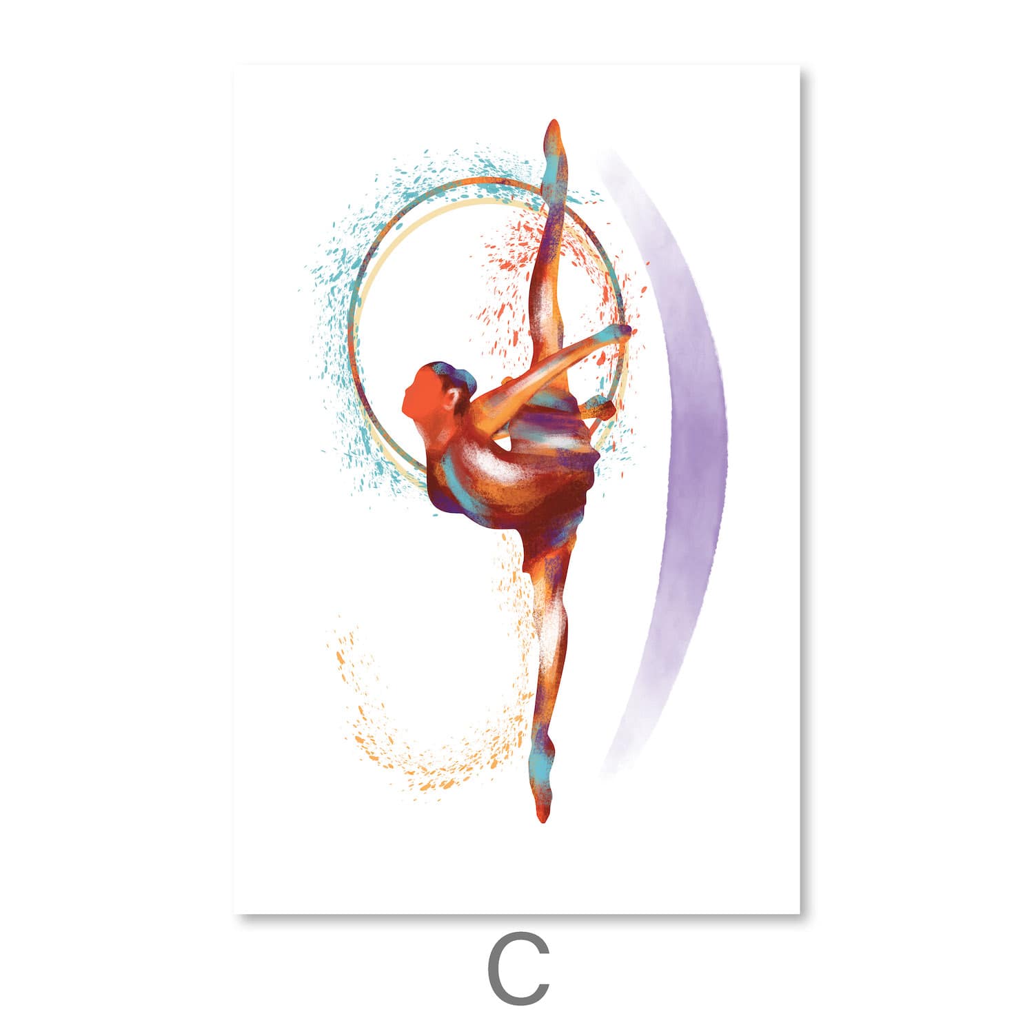 Gymnast Dancers Canvas Art C / 30 x 45cm / Unframed Canvas Print Clock Canvas