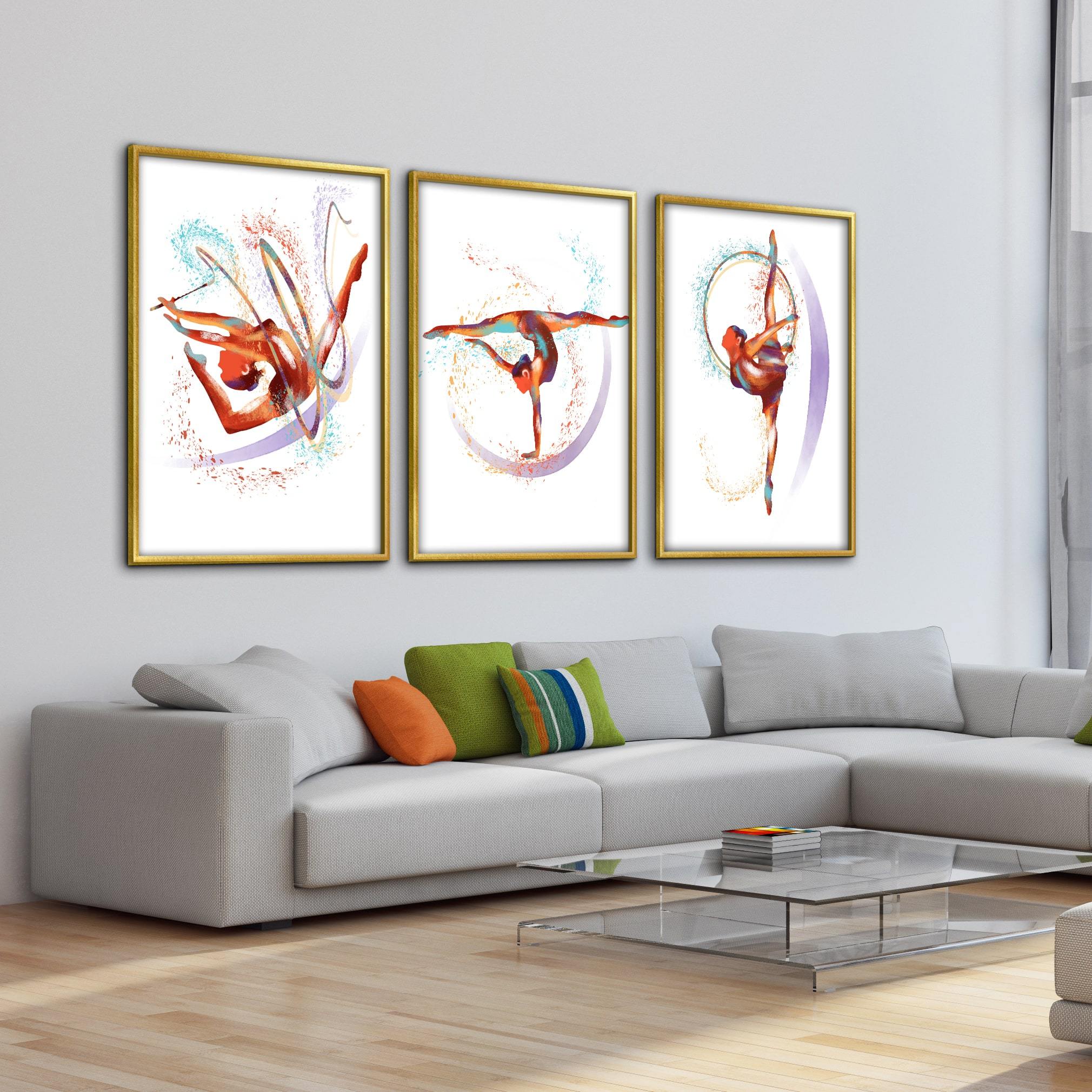 Gymnast Dancers Canvas Art Clock Canvas