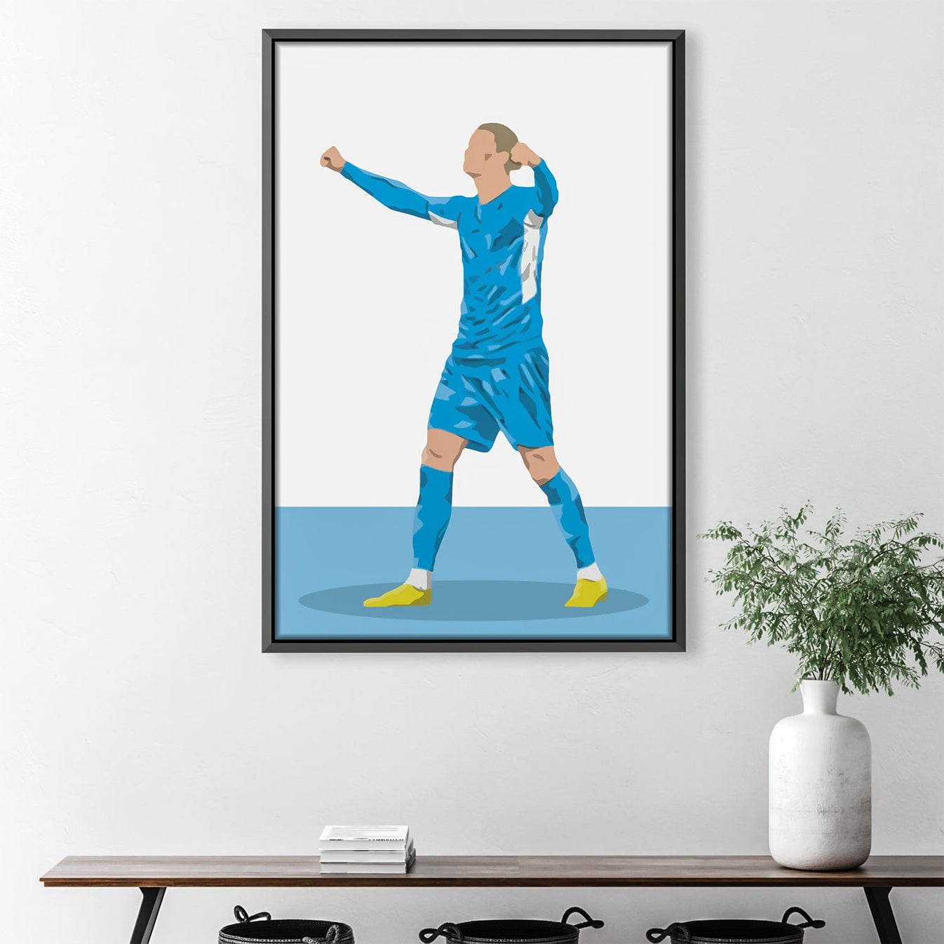 Haaland Light Blue Canvas ClockCanvas