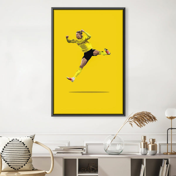 Haaland Yellow Canvas Art 30 x 45cm / Unframed Canvas Print Clock Canvas
